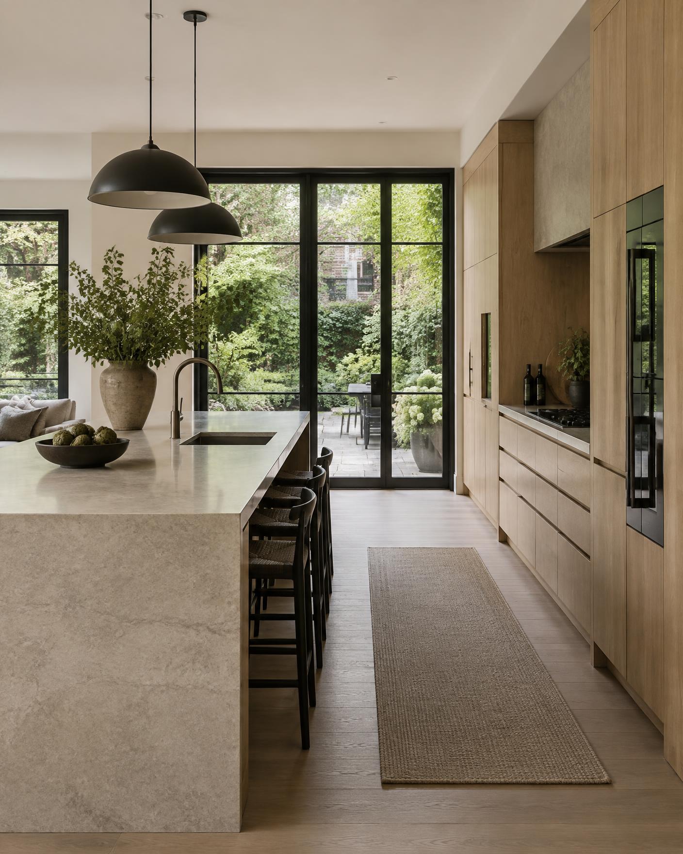 Custom oak and stone kitchen renovation in Toronto